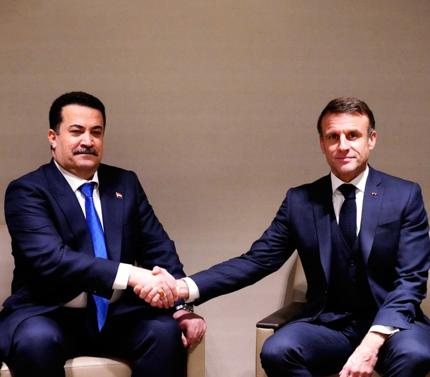 السوداني يبلغ ماكرون باعتقال المتورّطين بمقتل ضابط فرنسي بهجوم مسيّرة في أربيل