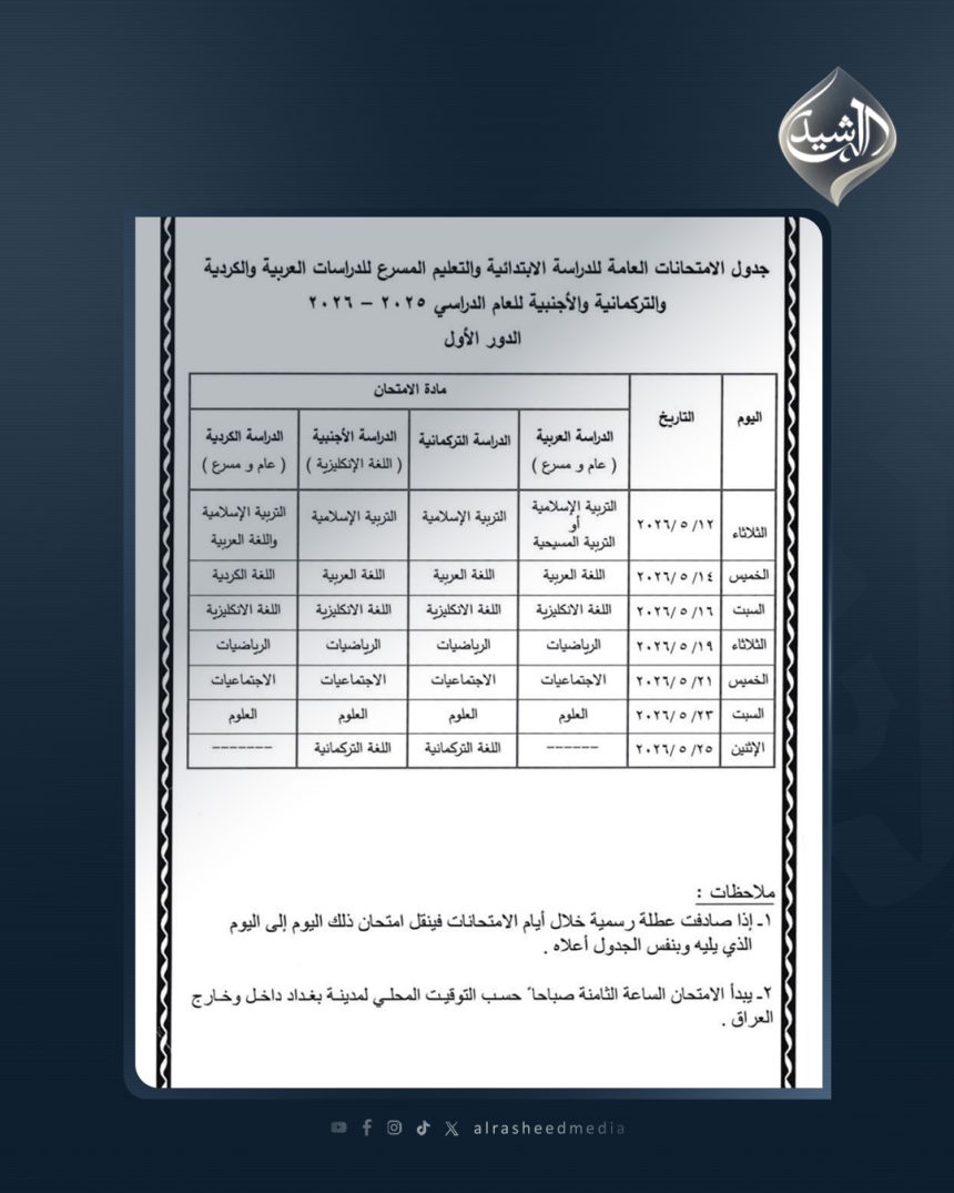 التربية تعلن جداول الامتحانات العامة بعد تعديل مواعيدها