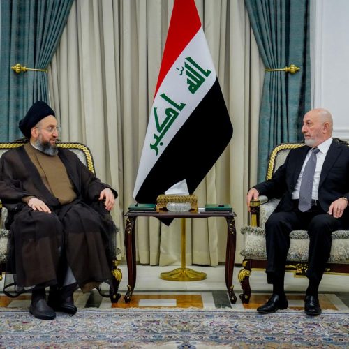 رئيس الجمهورية والسيد الحكيم يؤكدان اهمية الإسراع في حسم منصب رئيس الوزراء