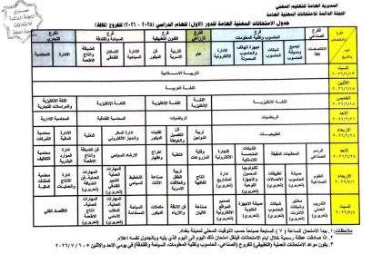 وزارة التربية تعلن جدول الامتحانات المهنية العامة