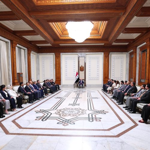 خلال استقباله وفد كتلة "تقدم".. رئيس الجمهورية يؤكد اهمية دعم رئيس الوزراء المكلف بتشكيل الحكومة