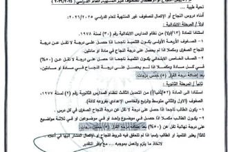 بالوثيقة.. التربية تحدد ضوابط النجاح والإكمال للصفوف غير المنتهية
