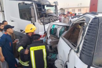 الدفاع المدني ينتشل جثامين 7 ضحايا إثر حادث مروري مروع في الديوانية