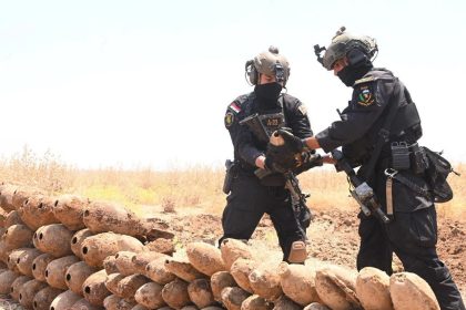 جهاز مكافحة الارهاب يضبط صواريخ وقنابر هاون وعبوات ناسفة بقضاء الحمدانية في نينوى