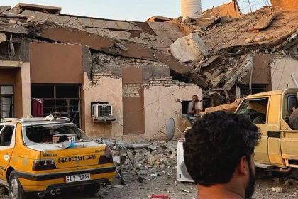 بالصور.. آثار القصف على مقر الحشد الشعبي في شمال ديالى