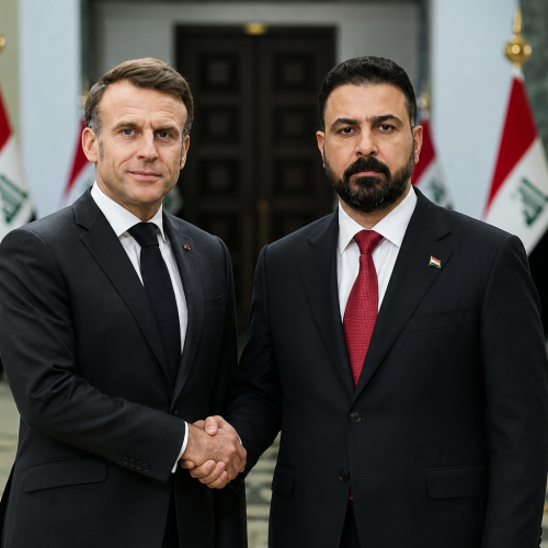 الزيدي يدعو الرئيس الفرنسي إلى زيارة العراق