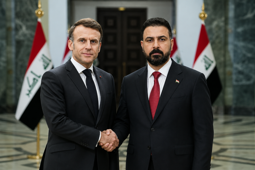 الزيدي يدعو الرئيس الفرنسي إلى زيارة العراق