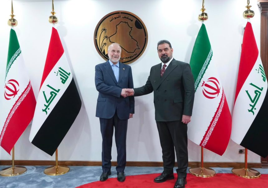 رئيس مجلس النواب يدعو قاليباف إلى أن تكون للعراق خصوصية فيما يتعلق بتصدير النفط عبر هرمز