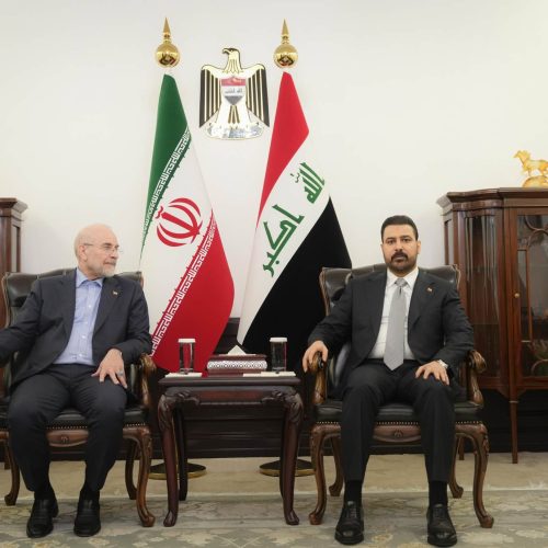 قاليباف يؤكد للزيدي حرص ايران على مواصلة تطوير العلاقات الثنائية