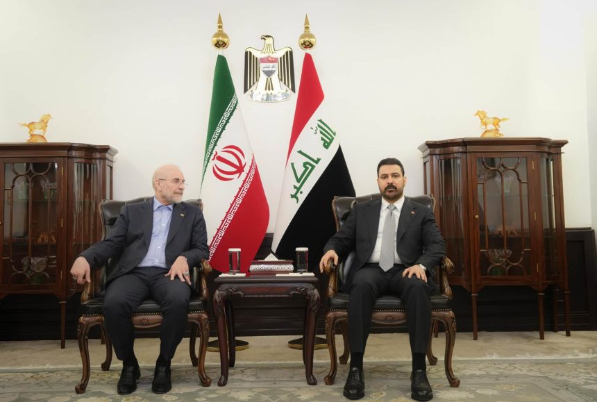 قاليباف يؤكد للزيدي حرص ايران على مواصلة تطوير العلاقات الثنائية